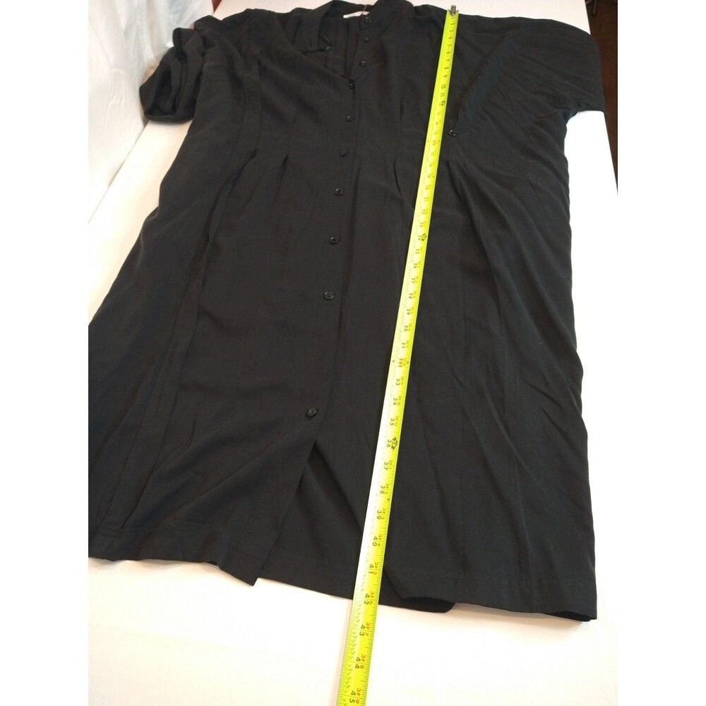 NWT Label of Love Dress Sz S Black Button Flap lagenlook Bell Sleeve 100% Tencel - Picture 14 of 16